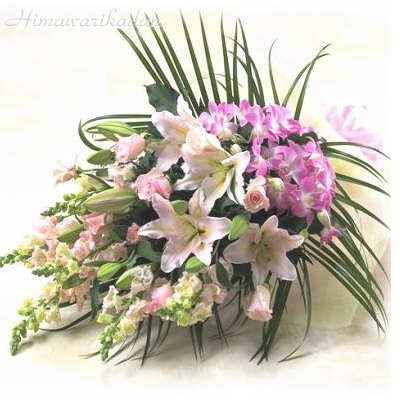 「ユリとデンファレの大きな花束」のイメージです。
クリックで拡大します。